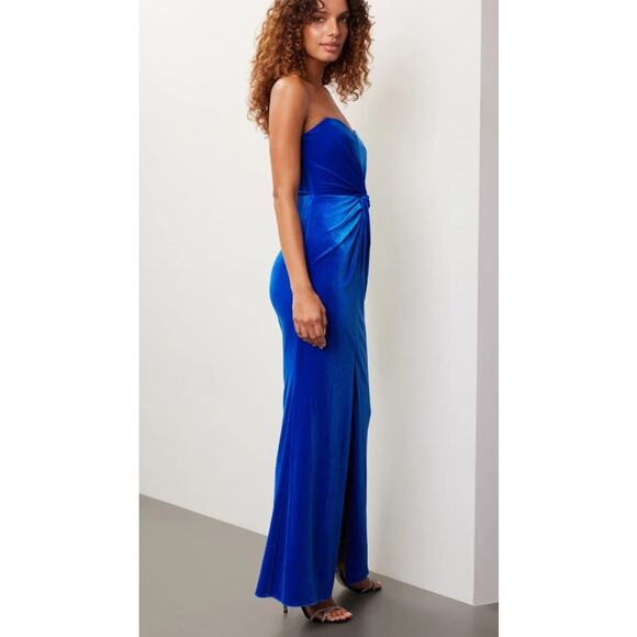 Liv Foster Velvet Strapless Evening Dress Size 14 New with Tags - Picture 6 of 8